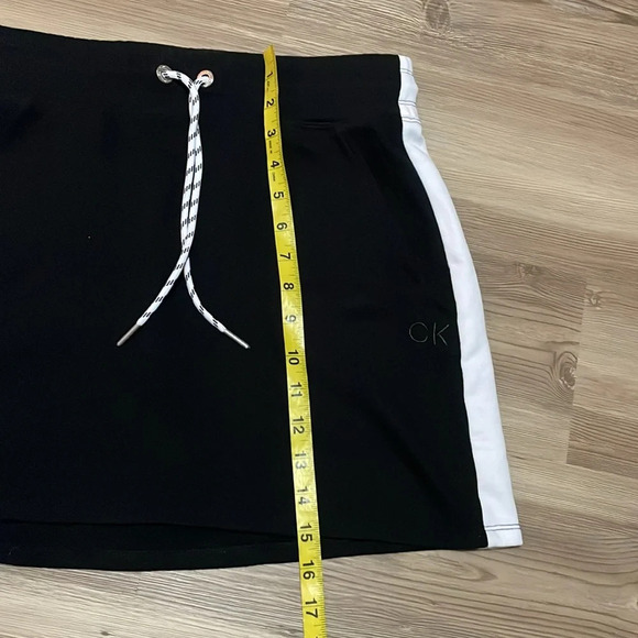 Calvin Klein Side Stripe Athletic mini Skirt Drawstring Size S Black Active - Picture 6 of 13